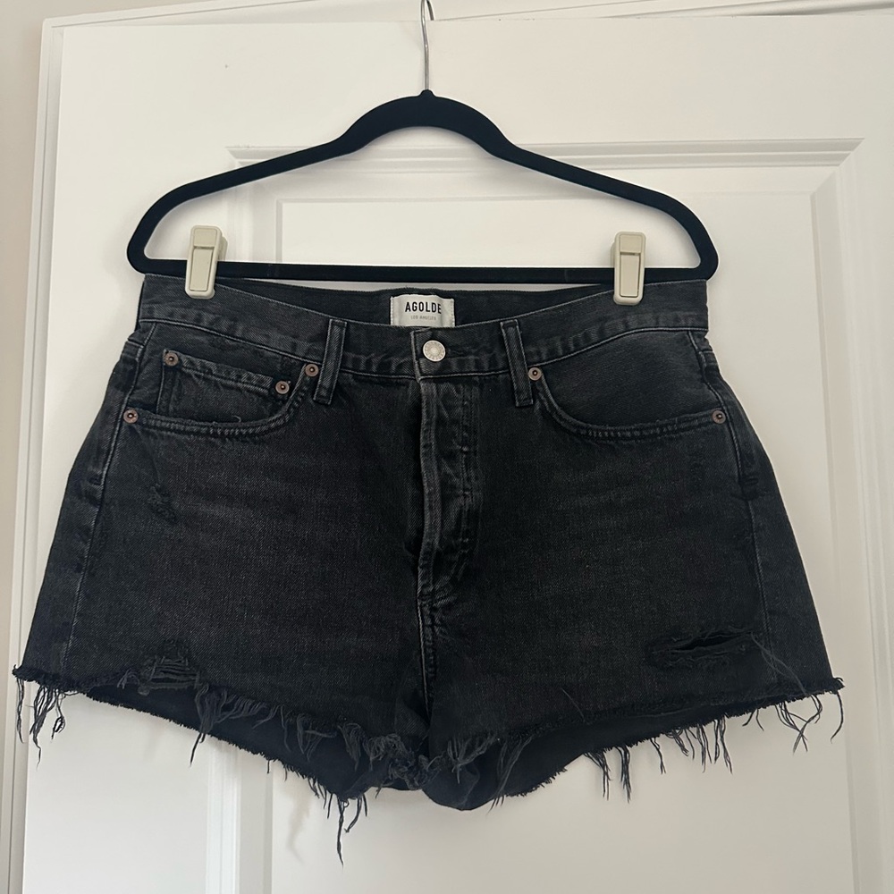 AGOLDE Women's Black Denim Shorts | size 29